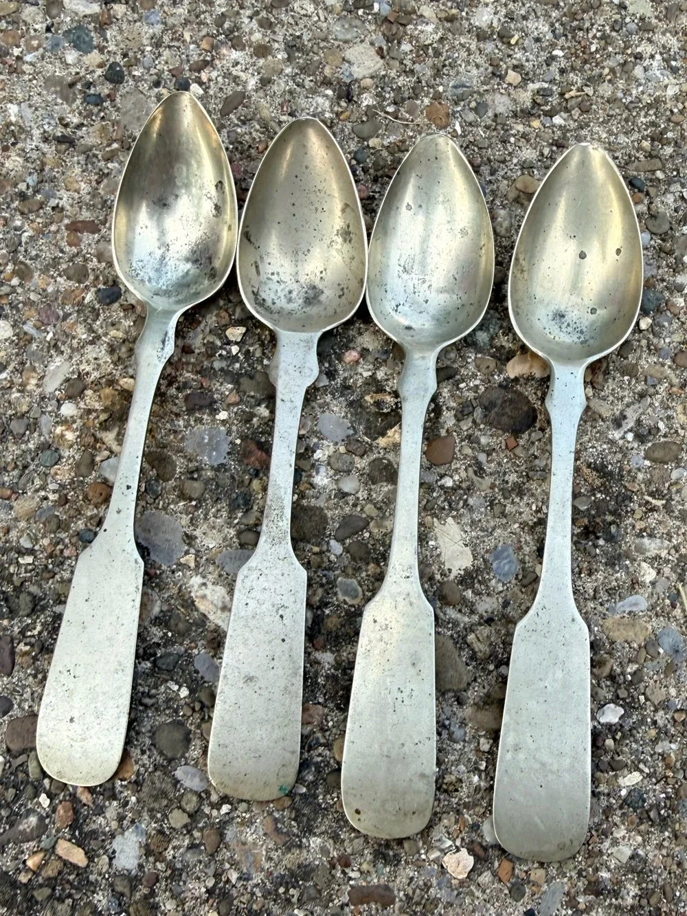 Antique coin metal spoons